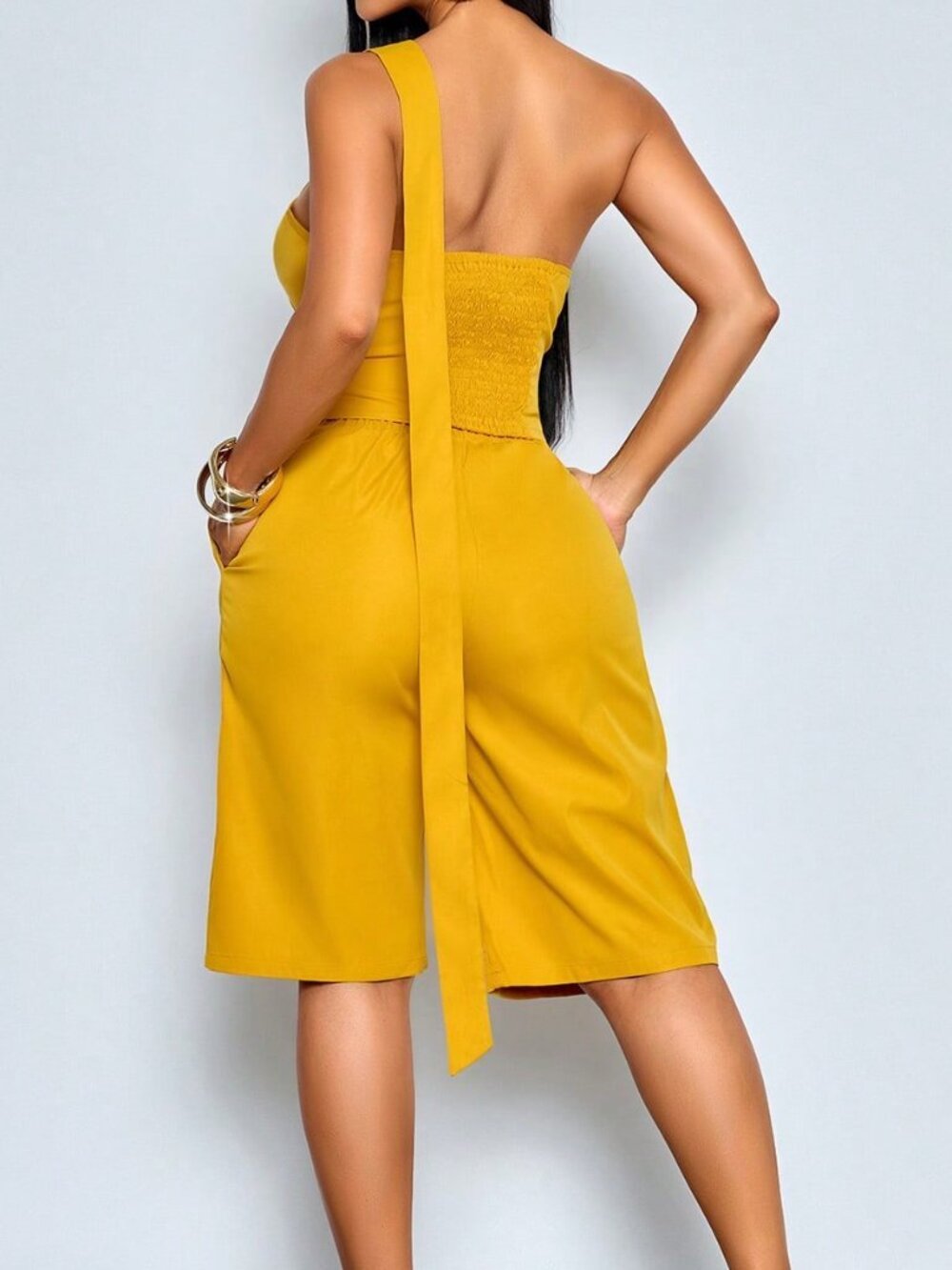 Yellow Elegant Women's Two-Piece Spring Set - Picture 2 of 9